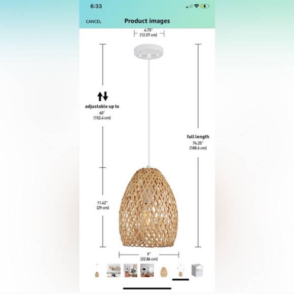 Bohemian Light Fixter Pendant Light Twine Shade Light Lamp - Picture 6 of 10